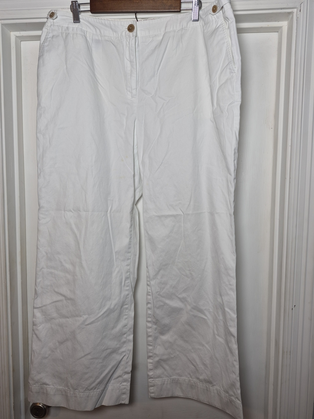 Lands' End White Cotton Classic Pants Size 18